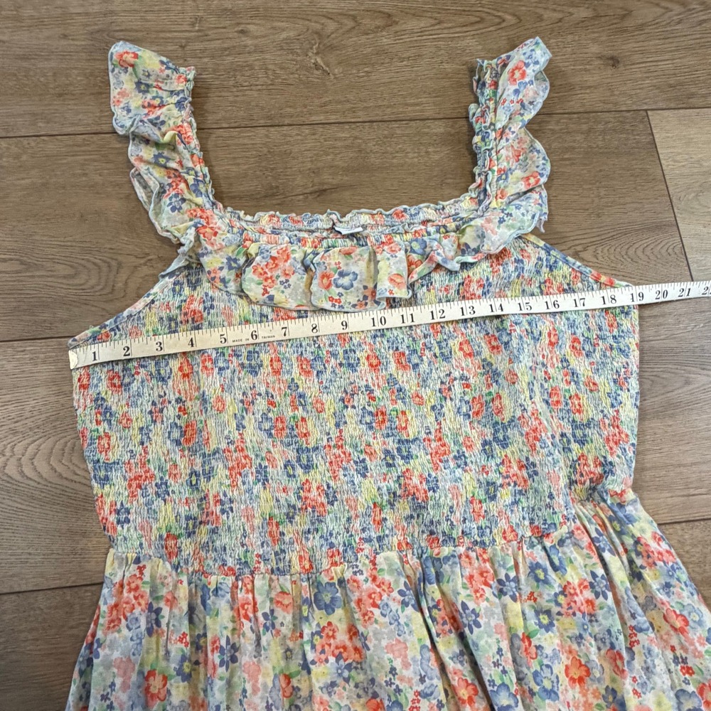 Old Navy Womens XL Floral Smocked Tiered Maxi Dress Ruffle Sleeveless Boho - Picture 6 of 7